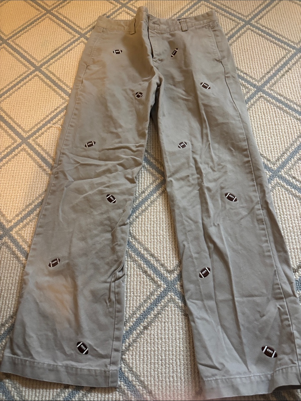 EUC Vineyard Vines Khaki Chino Pants with Football Embroidery Sz 16
